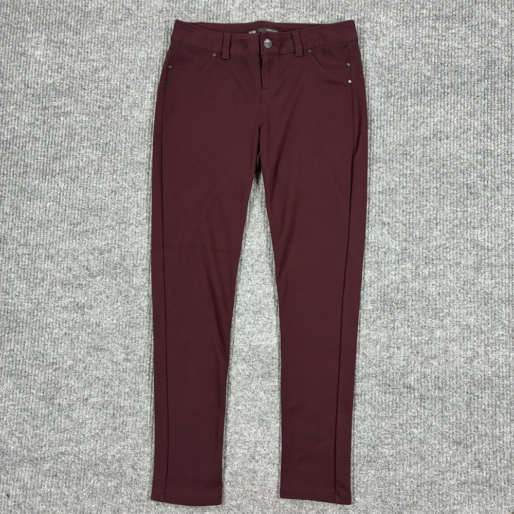 Maurices Skinny Pants Womens Size Medium Burgundy Stretch Casual Career